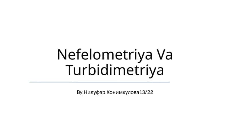 Nefelometriya Va Turbidimetriya 1