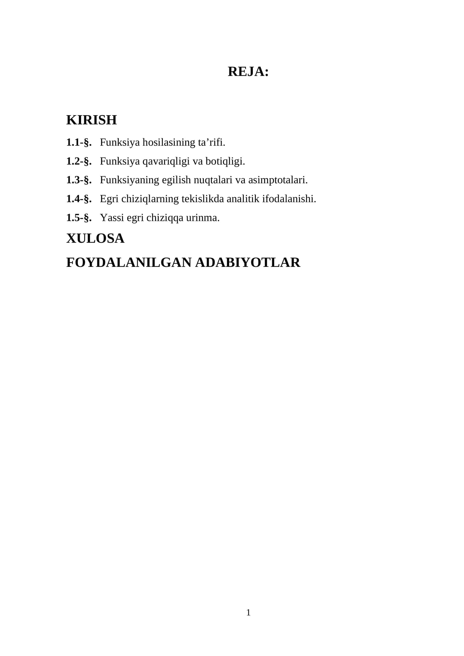 Differensial hisobning geometriyaga baʼzi bir tatbiqlari 1