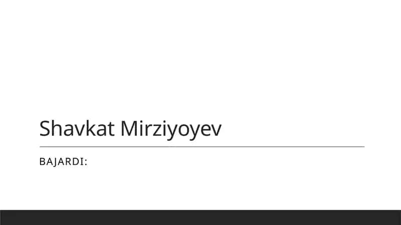 Shavkat Mirziyoyevning iqtisodiy islohotlari va rivojlanish strategiyalari 1
