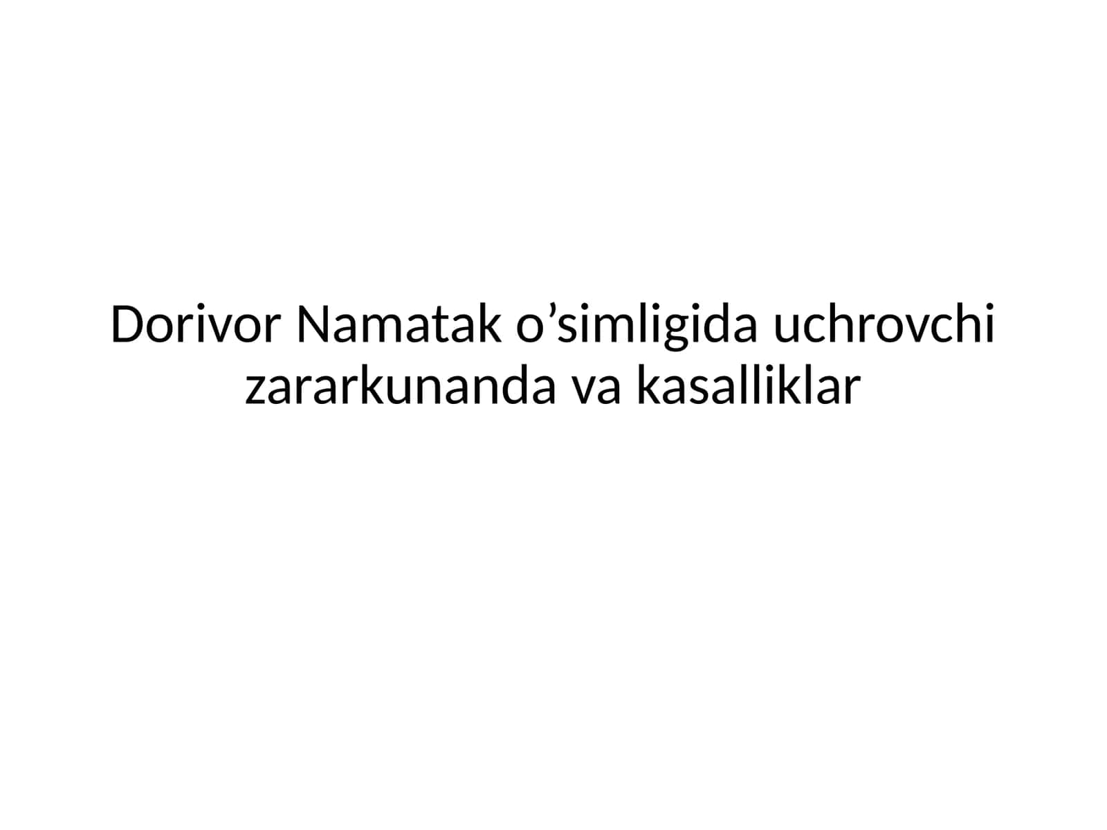 Namatako'simligi zararkunandalari va kasalliklari 1