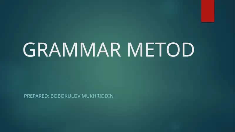 GRAMMAR METOD 1
