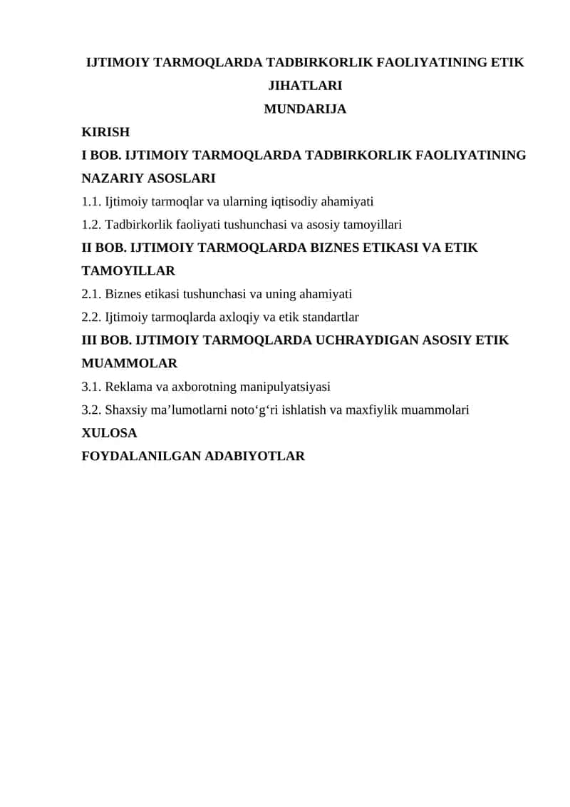 IJTIMOIY TARMOQLARDA TADBIRKORLIK FAOLIYATINING ETIK JIHATLARI 1