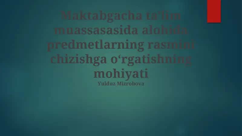 Materiallar va Resurslarni Tadqiq qilish 1