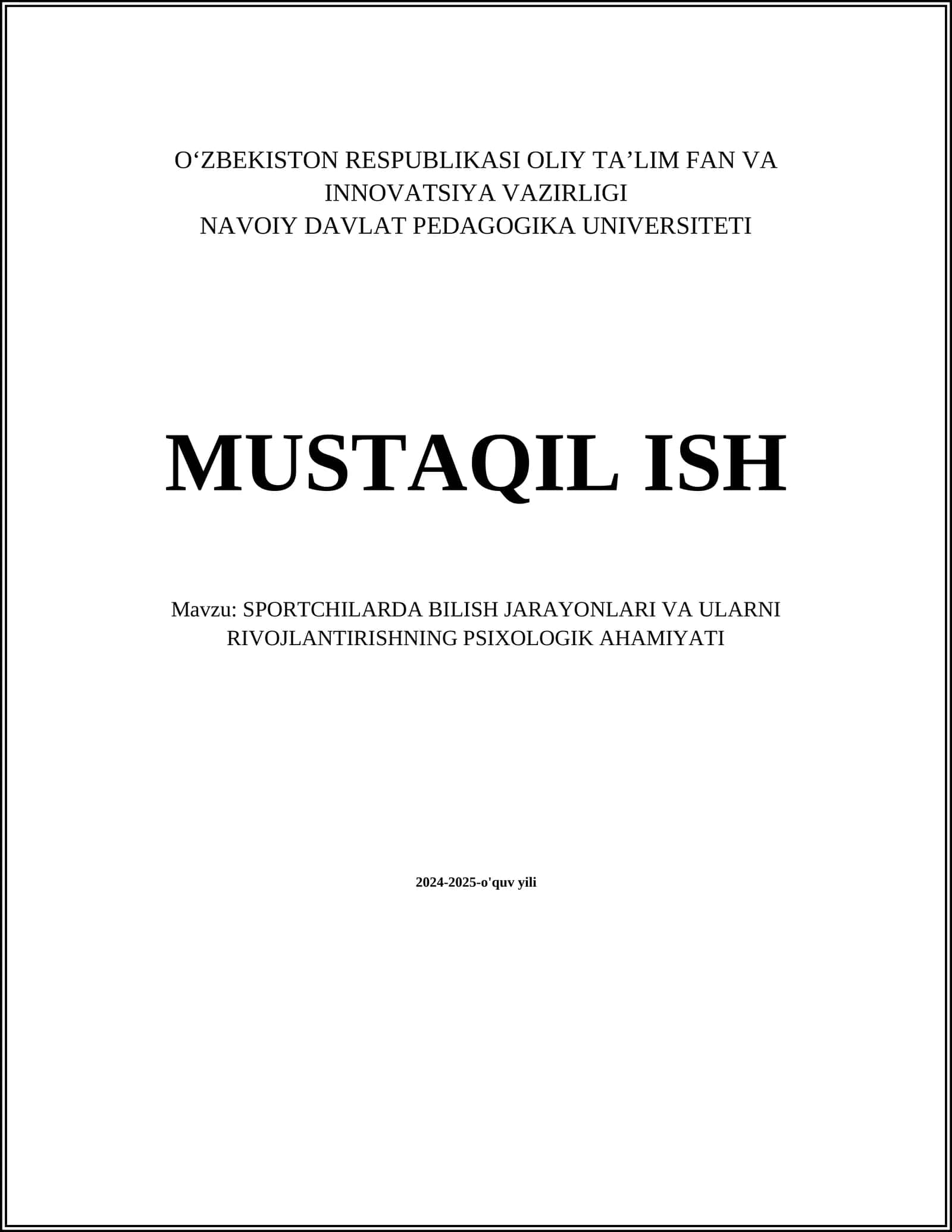 SPORTCHILARDA BILISH JARAYONLARI VA ULARNI RIVOJLANTIRISHNING PSIXOLOGIK AHAMIYATI 1