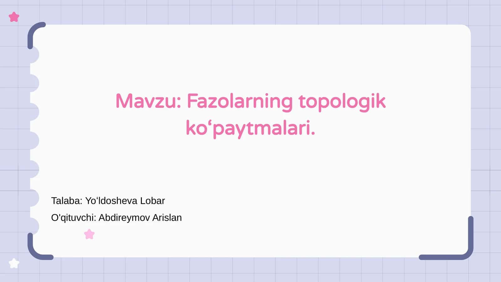 Fazolarning topologik ko‘paytmalari 1