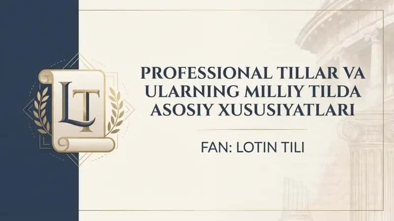 Professional tillar va ularning. Milliy. Tilda asosiy xususiyatlarii 1