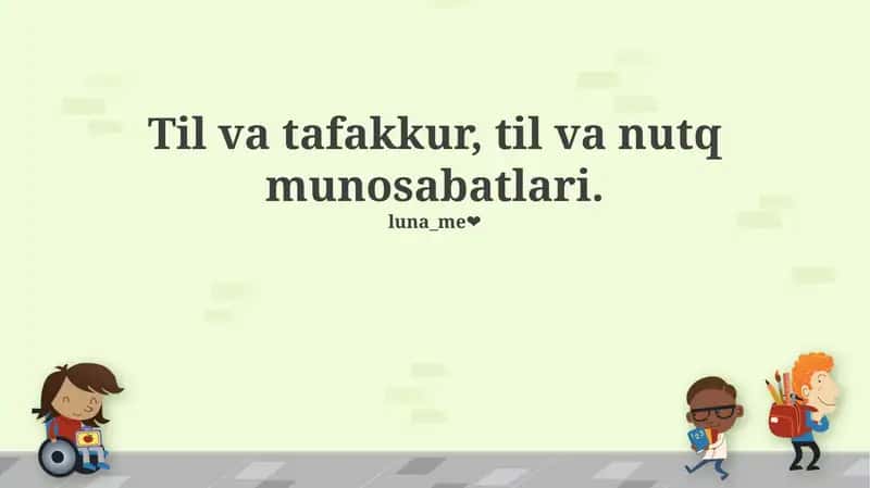 Til va Tafakkur: Asosiy Tushunchalar va Nazariyalar 1