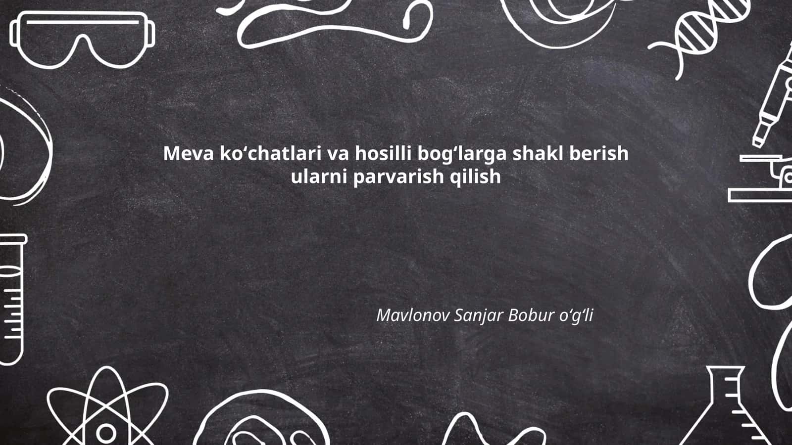 Meva koʻchatlari va hosilli bogʻlarga shakl berish ularni parvarish qilish 1