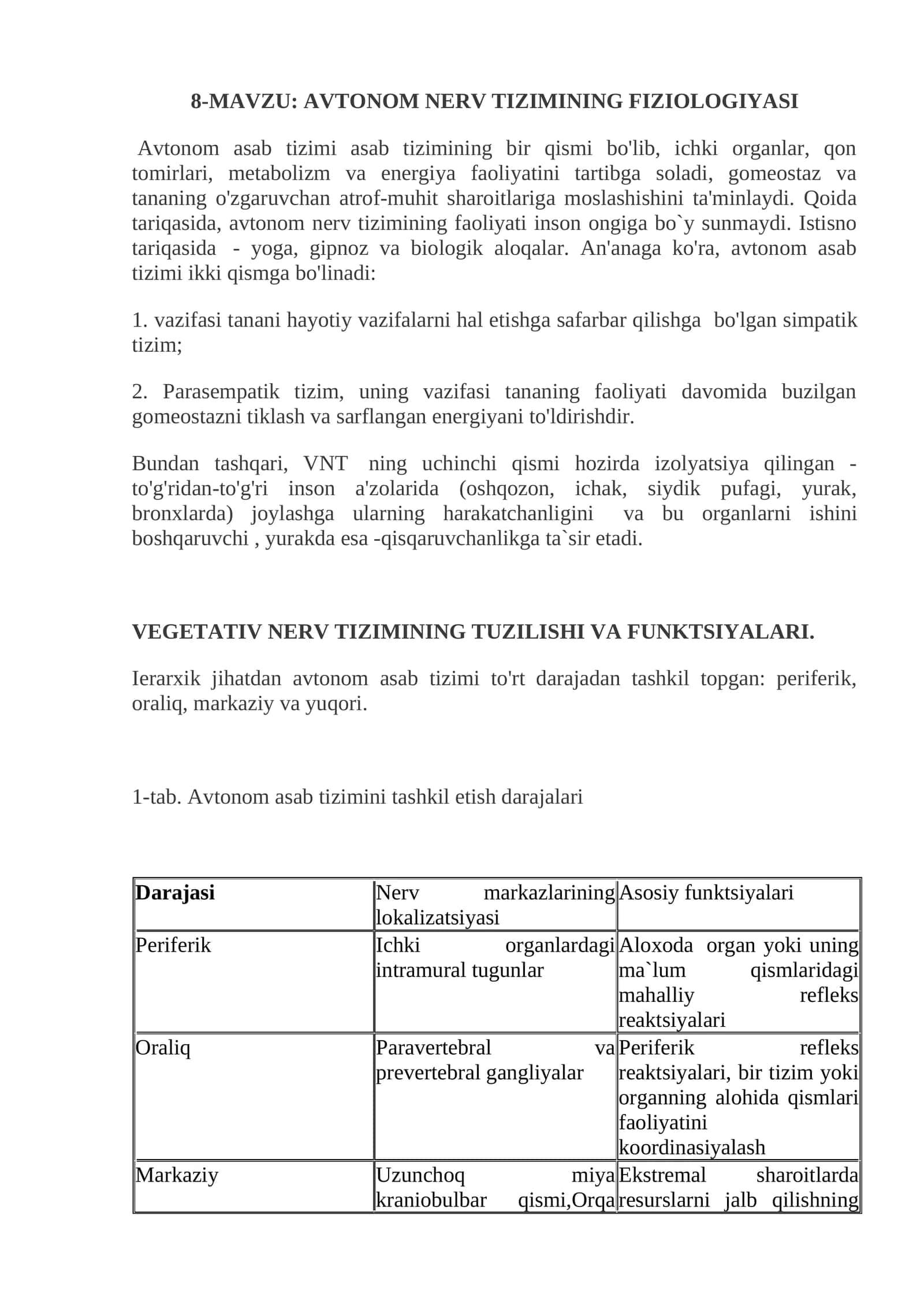 AVTONOM NERV TIZIMINING FIZIOLOGIYASI 1