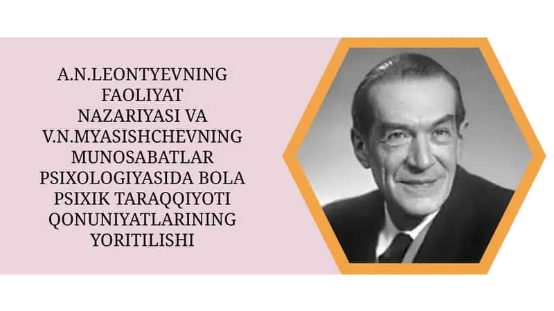 A.N.Leontyevning faoliyat nazariyasi va V.N.Myasishchevning munosabatlar psixologiyasida bola psixik taraqqiyoti qonuniyatlarining yoritilishi 1
