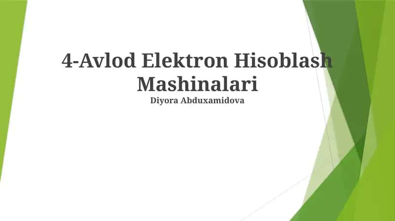 4-Avlod Elektron Hisoblash Mashinalari 1