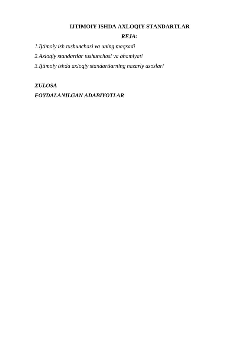 IJTIMOIY ISHDA AXLOQIY STANDARTLAR 1