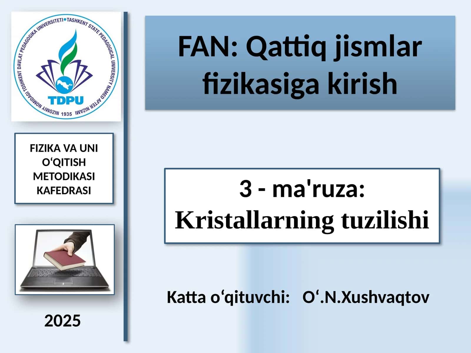 Kristallarning tuzilishi 1