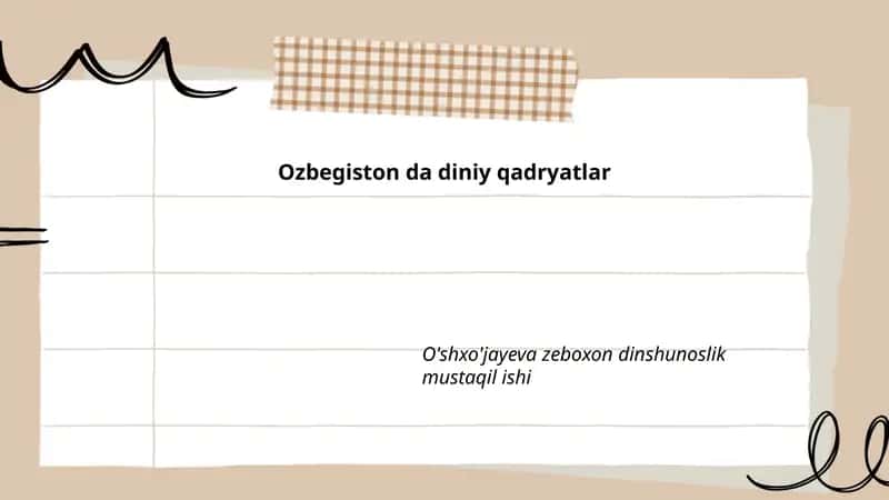 O'zbekistonda diniy qadriyatlarning tarixi 1