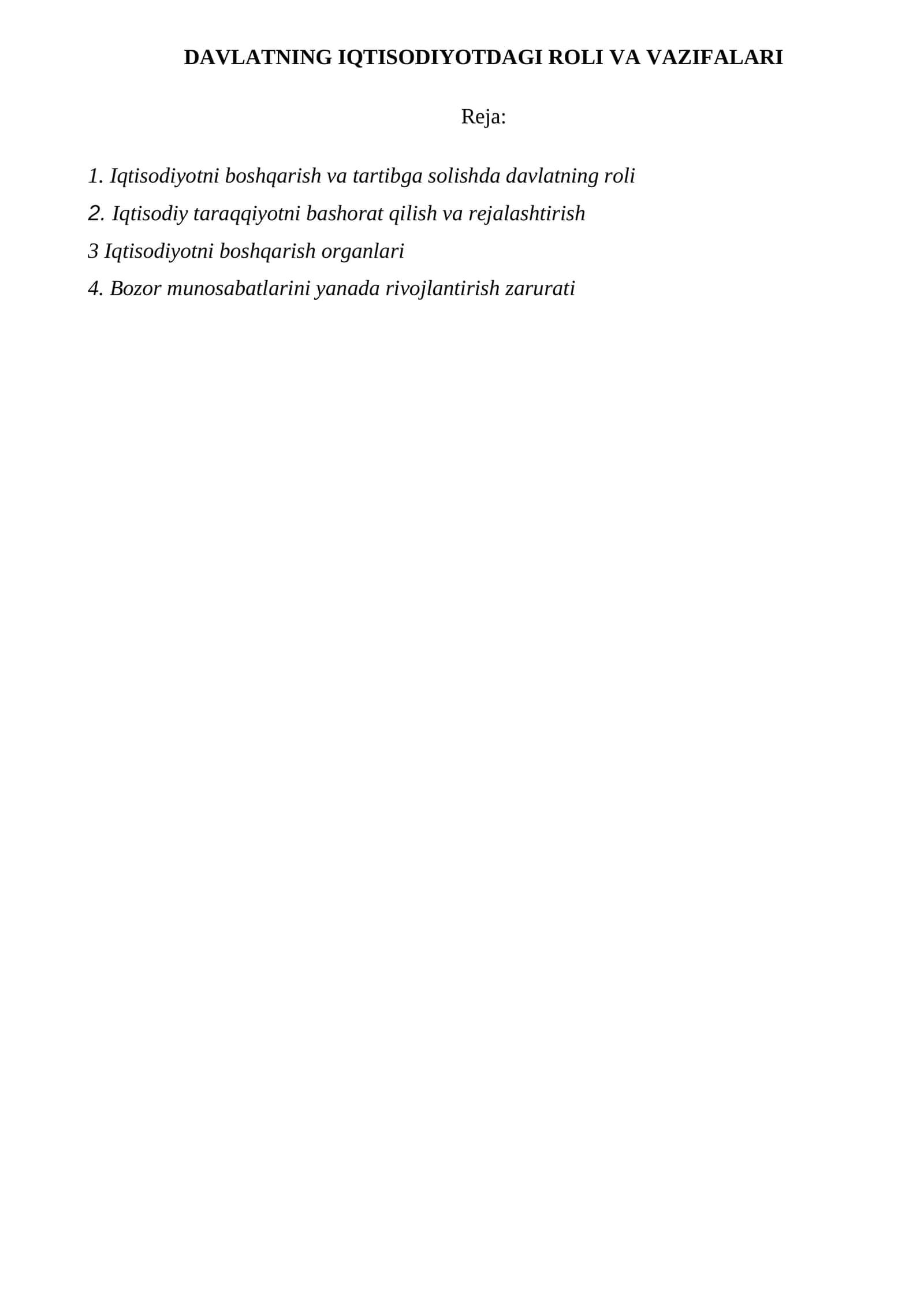 DAVLATNING IQTISODIYOTDAGI ROLI VA VAZIFALARI 1