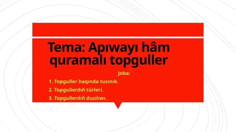 Apıwayı hâm quramalı topguller 1