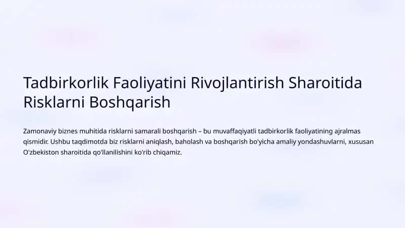 Risklarni Boshqarish 1