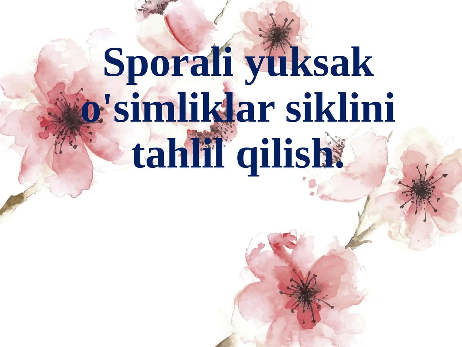 Sporali yuksak o'simliklar siklini tahlil qilish 1