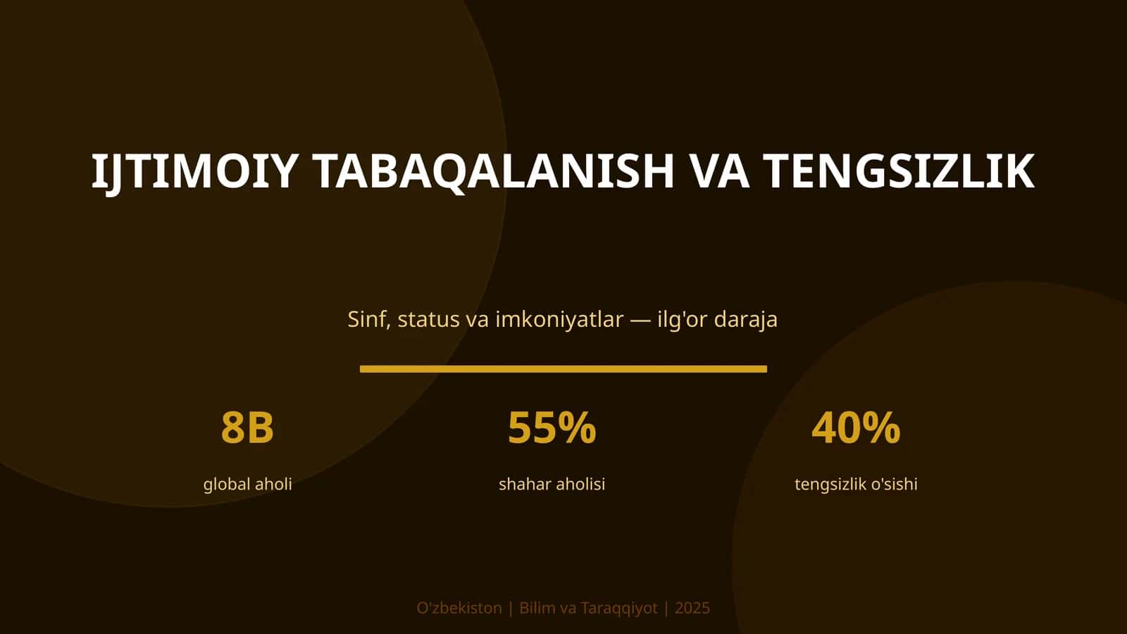 Ijtimoiy Tabaqalanish va Tengsizlik 1