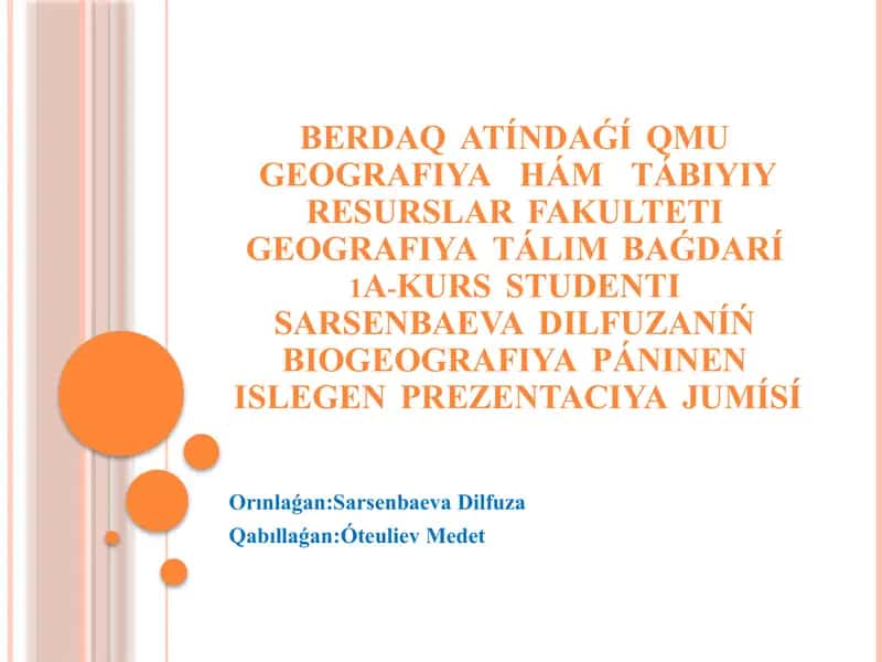Biogeografiya páninen islegan prezentaciya 1