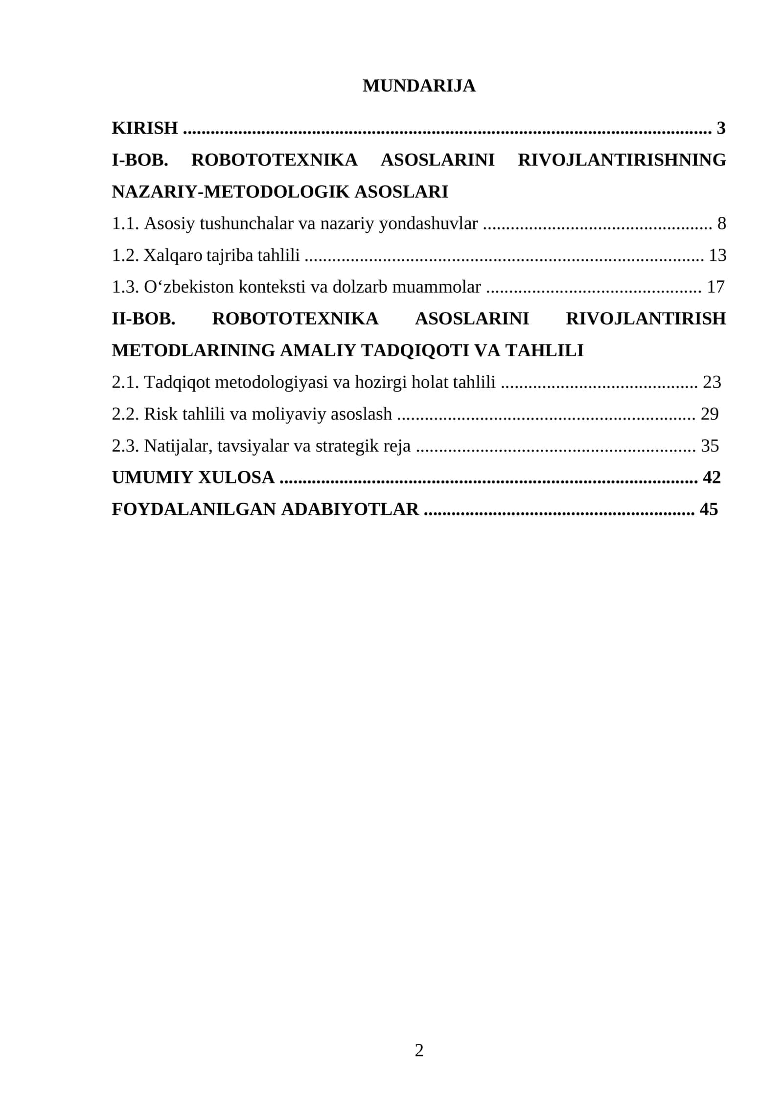ROBOTOTEXNIKA ASOSLARINI RIVOJLANTIRISHNING NAZARIY-METODOLOGIK ASOSLARI VA AMALIY TADQIQOTI 1