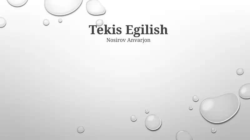 Tekis Egilish 1