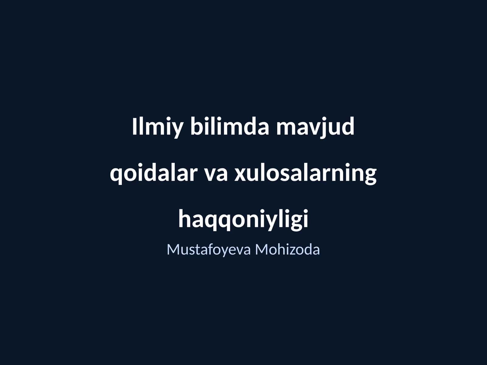 Ilmiy bilish nazariyasi 1