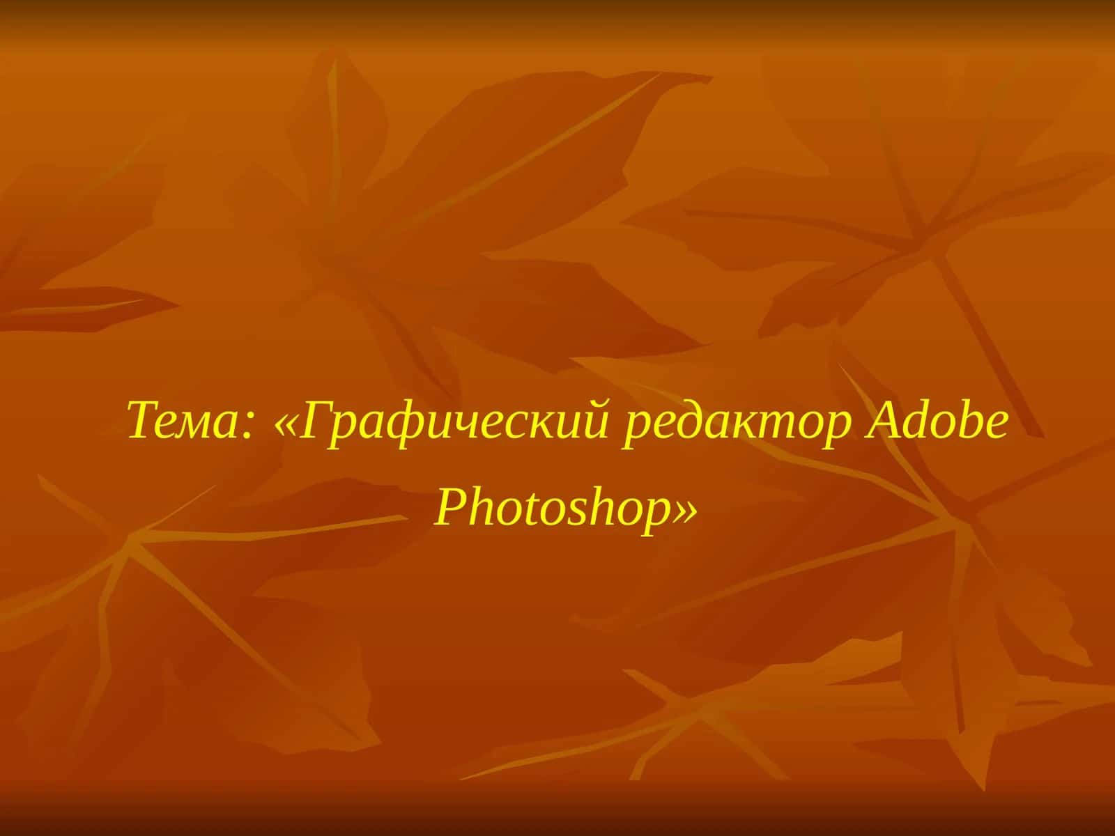 Графический редактор Adobe Photoshop 1