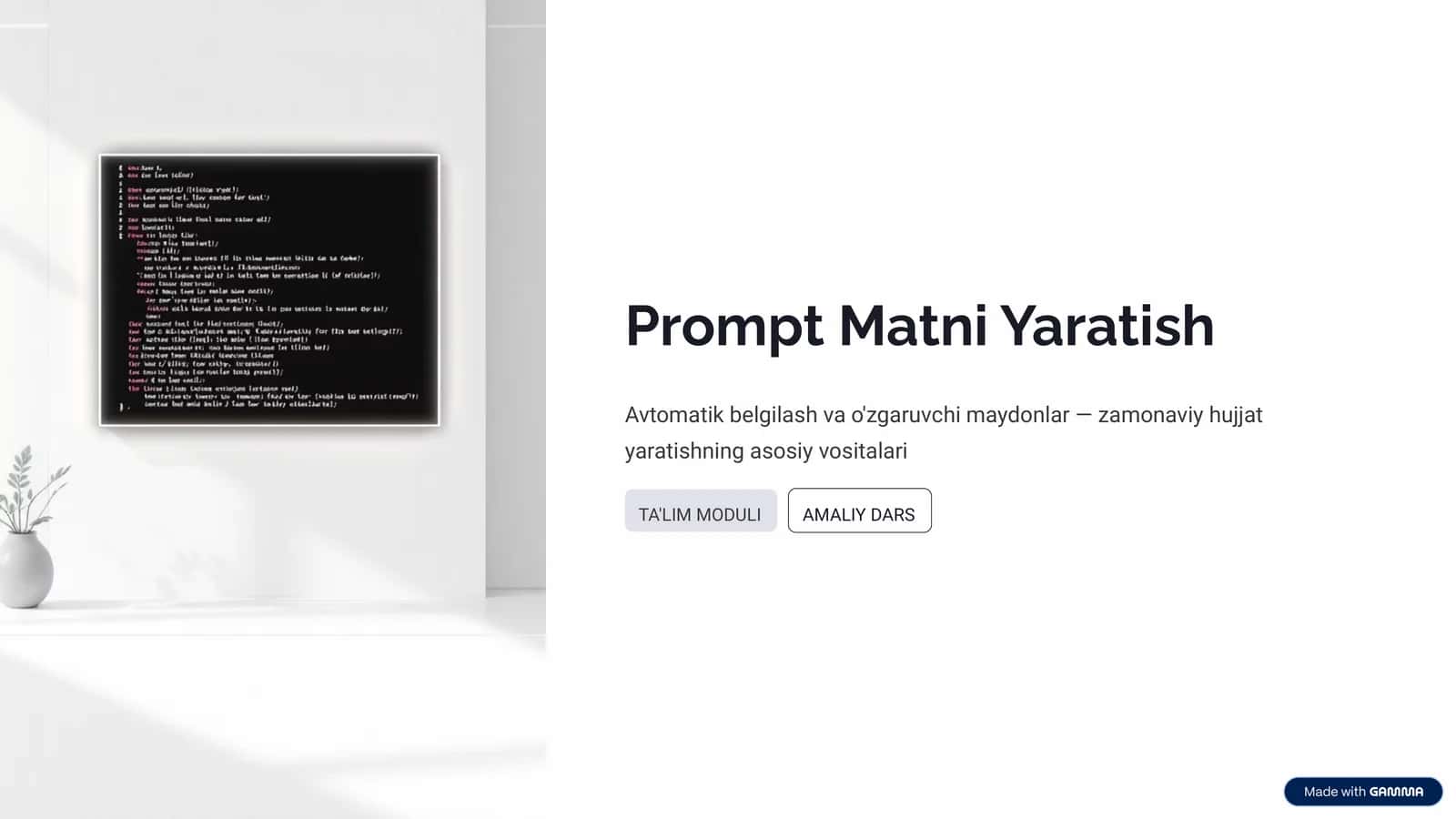 Prompt Matni Yaratish 1