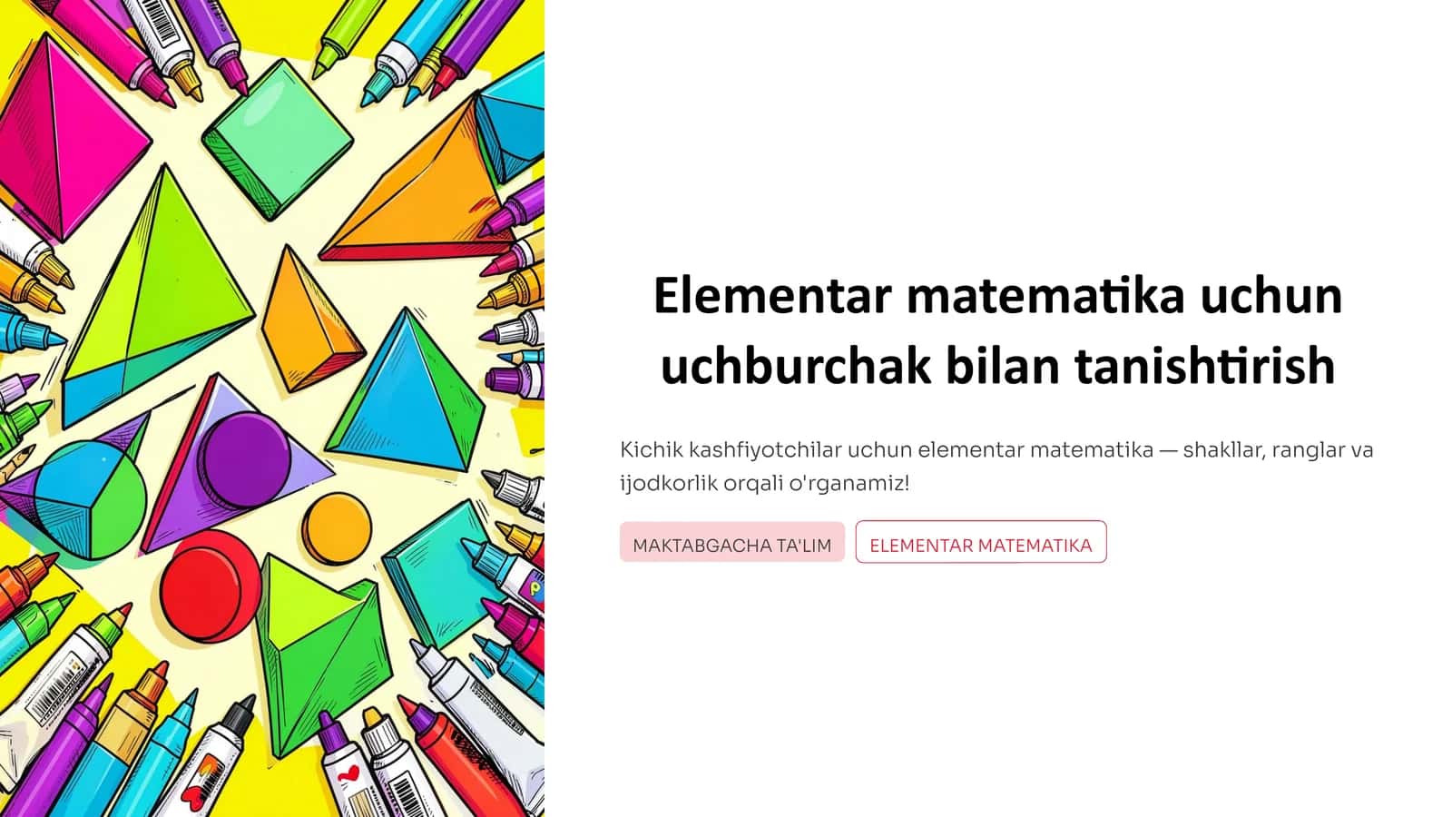 Elementar matematika uchun uchburchak bilan tanishtirish 1