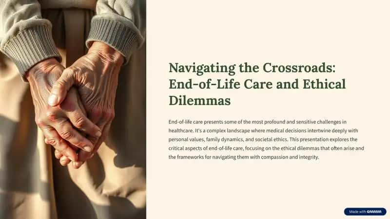 Navigating the Crossroads: End-of-Life Care and Ethical Dilemmas 1