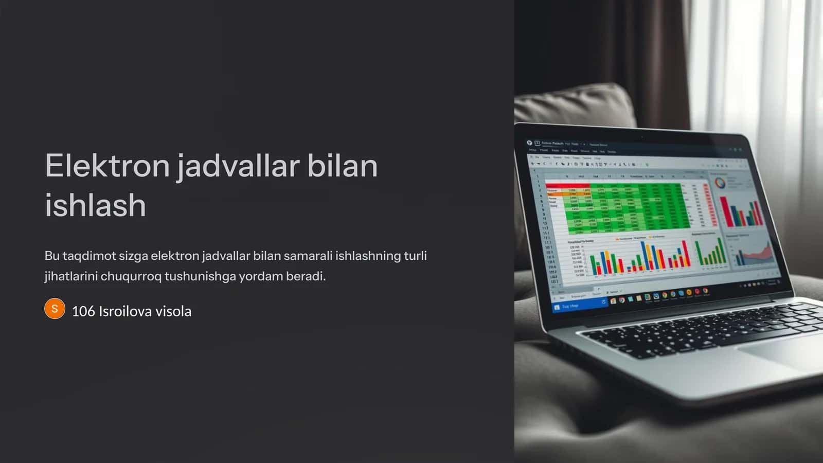 Elektron jadvallar bilan ishlash 1
