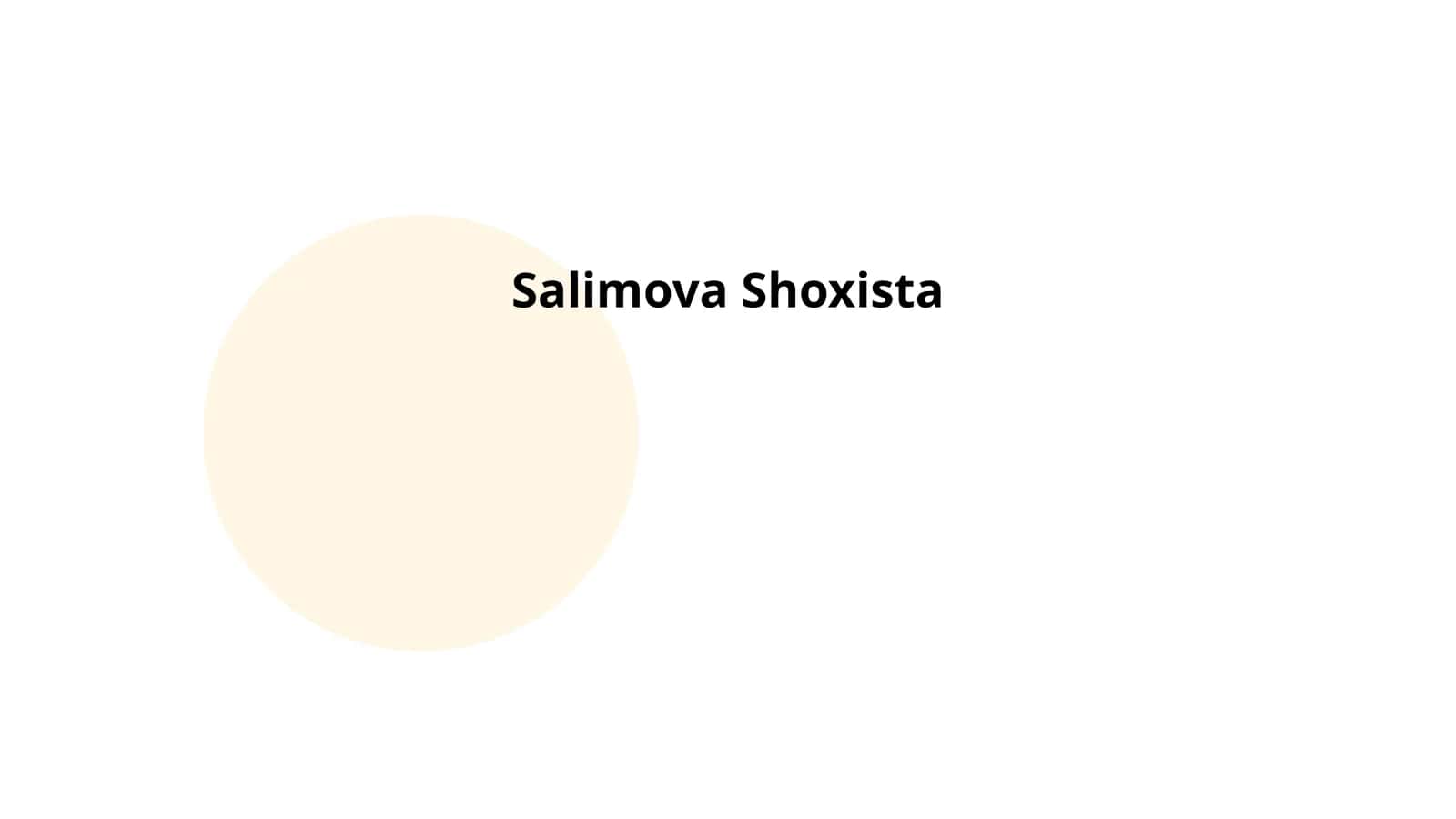 Salimova Shoxista hayoti 1