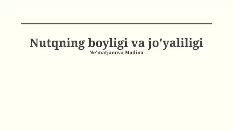 Nutqning boyligi va jo'yaliligi 1