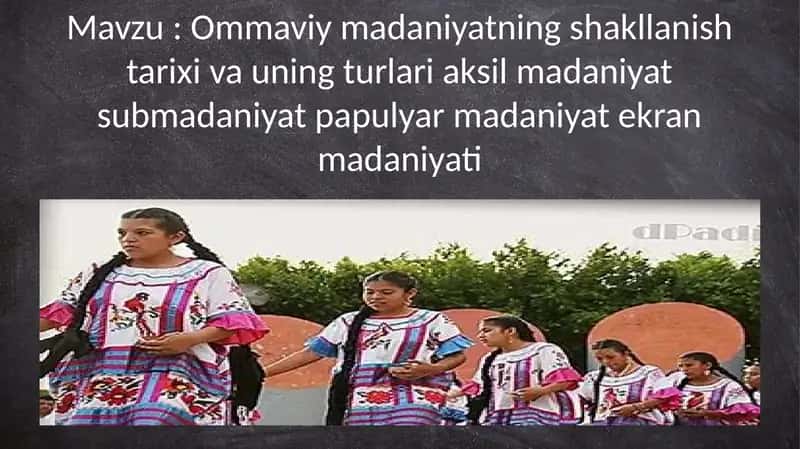 Ommaviy Madaniyat 1