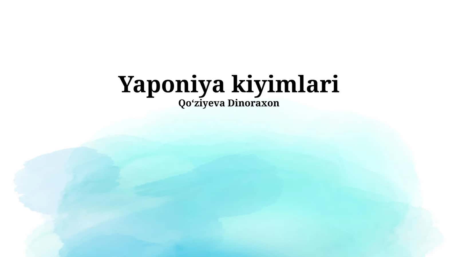Yaponiya kiyimlari 1