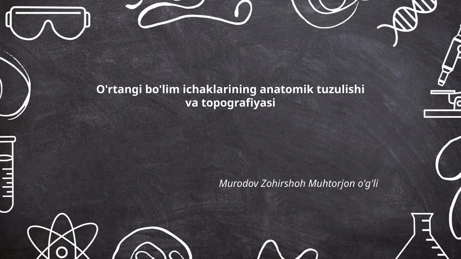 O'rtangi bo'lim ichaklarining anatomik tuzulishi va topografiyasi 1