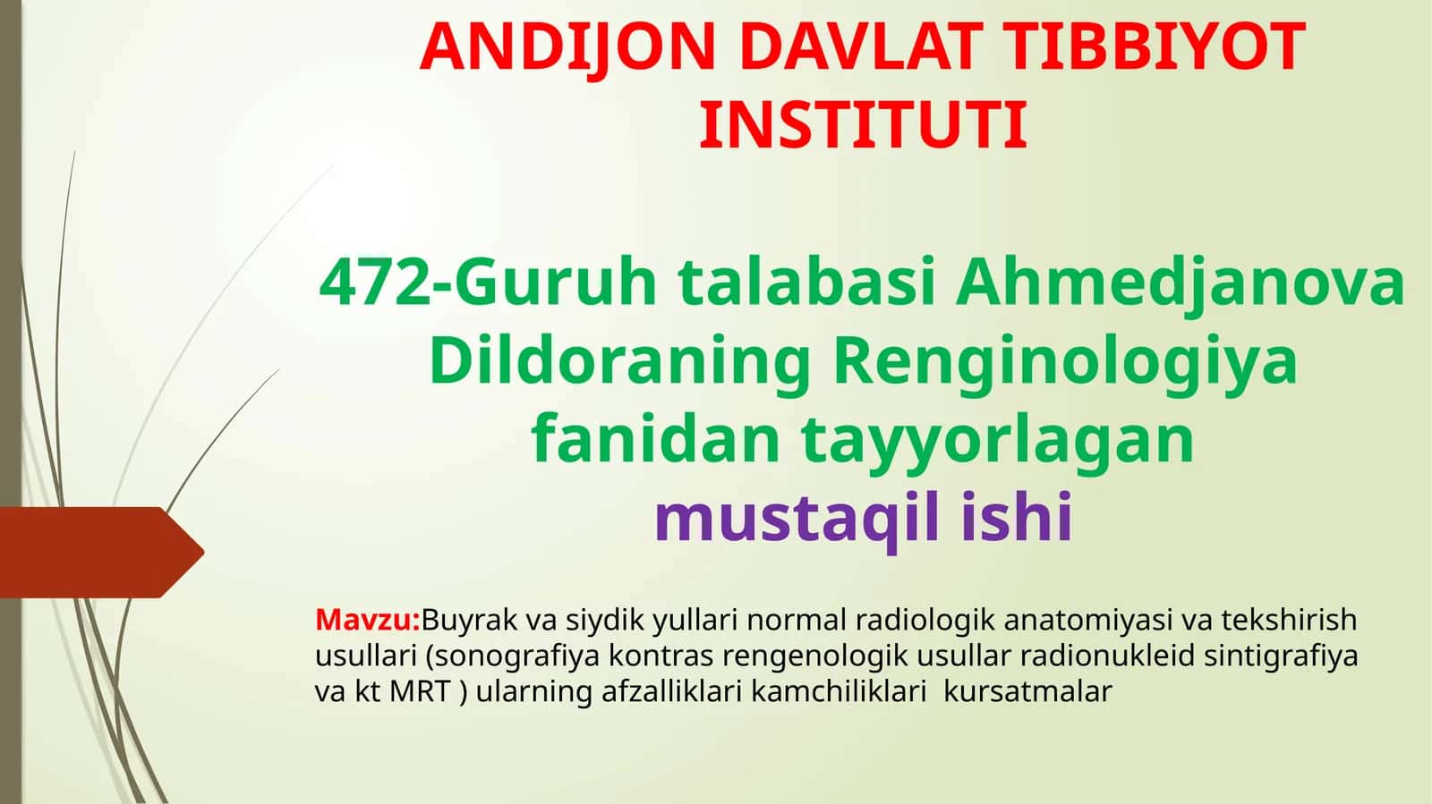 Buyrak va Siydik Yullari Normal Radiologik Anatomiyasi va Tekshirish Usullari 1