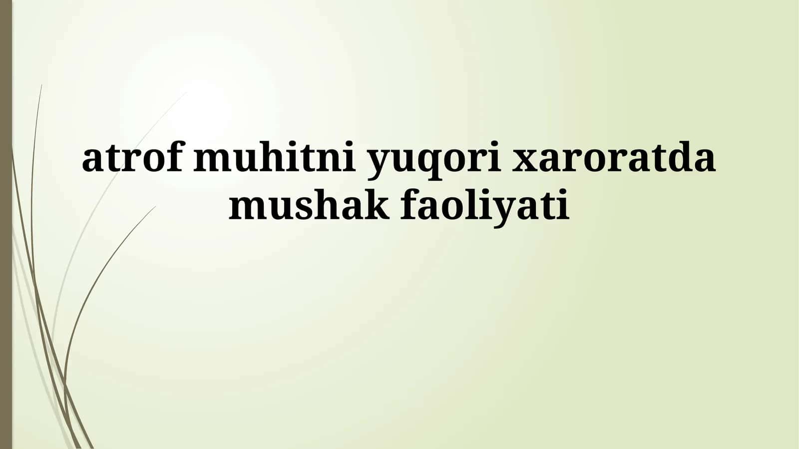 Issiqlik Stressiga Mushaklarning Javobi 1