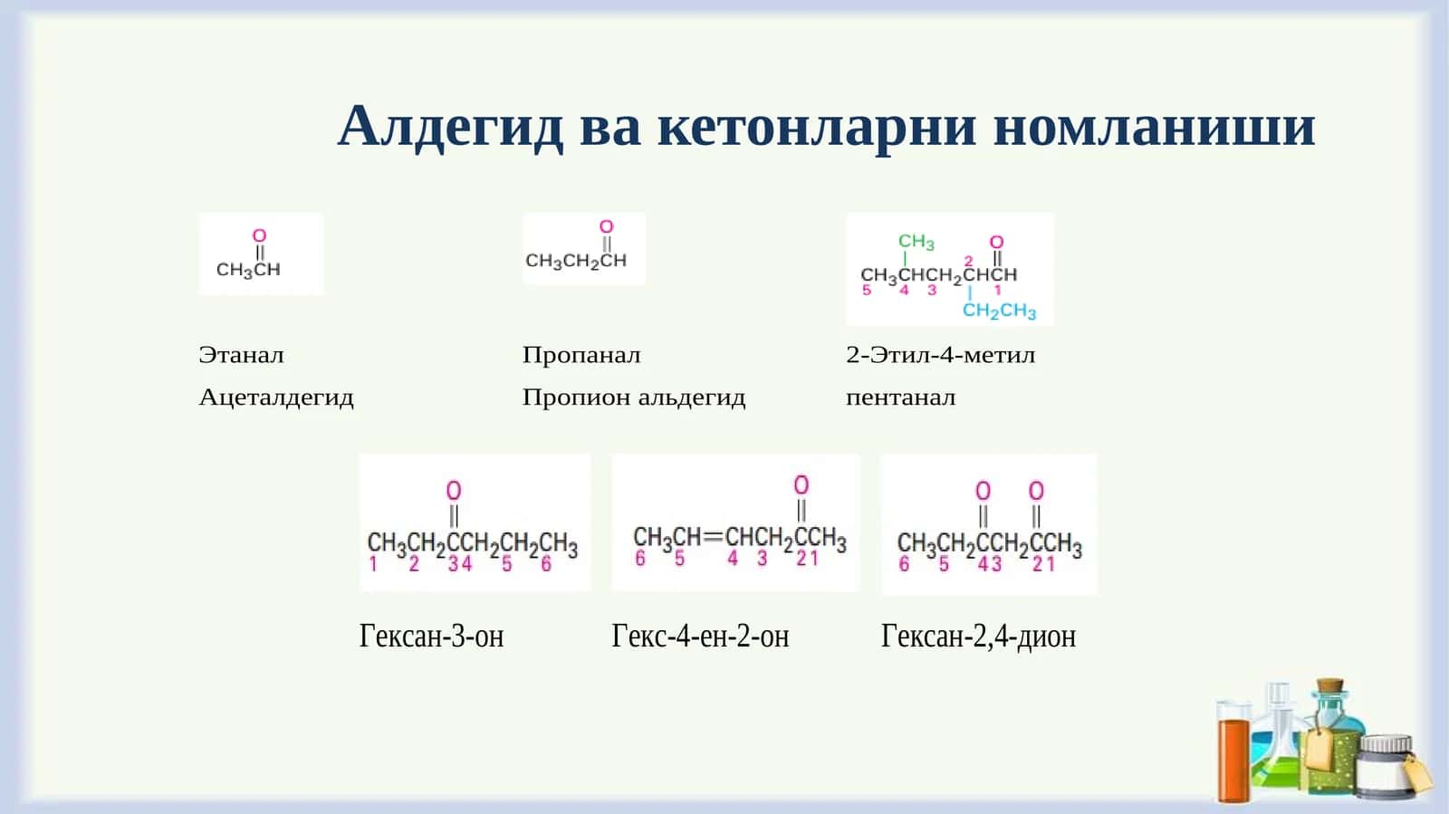Aлдегид ва кетонларни номланиши 1