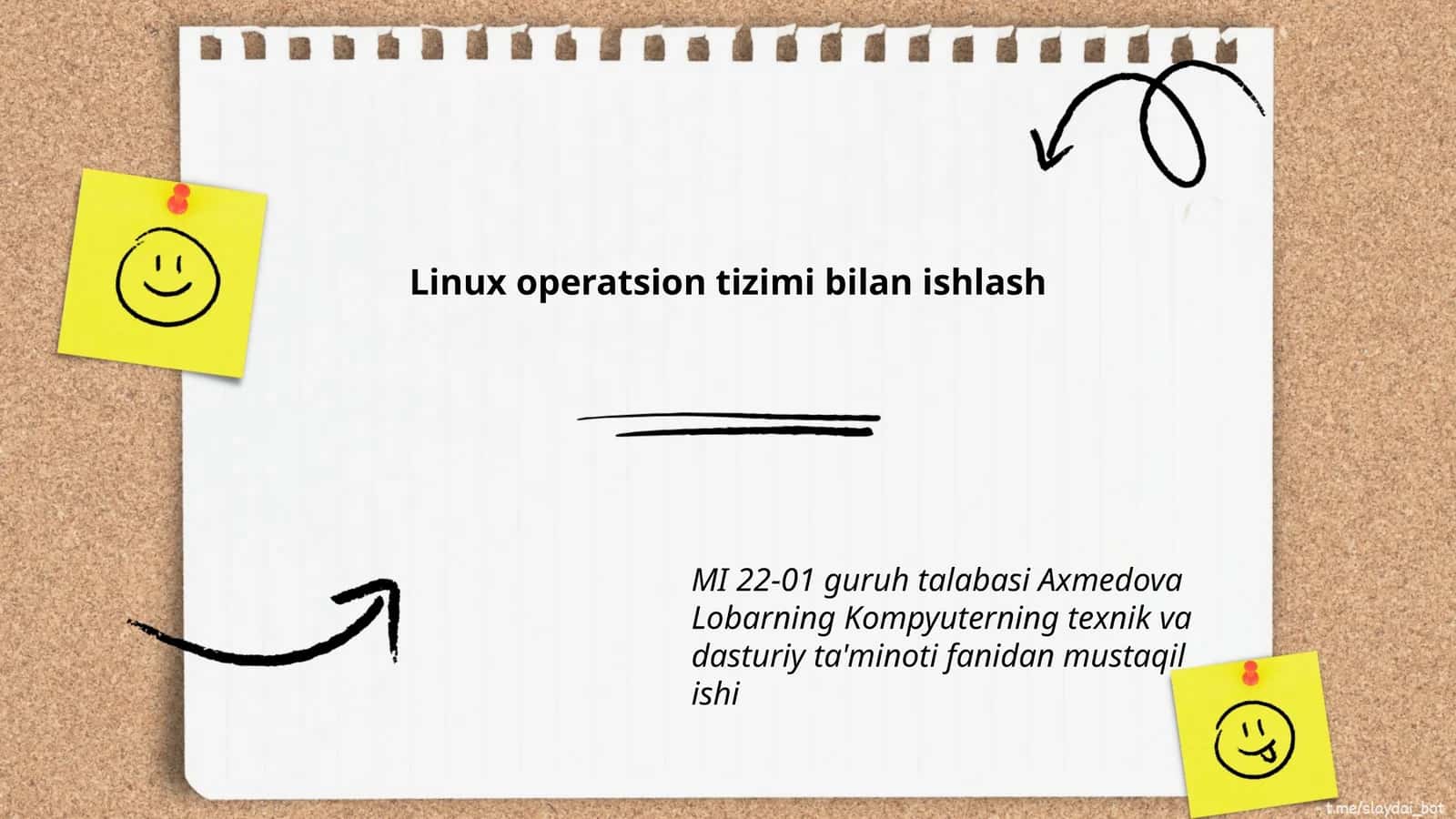 Linux operatsion tizimi bilan ishlash 1