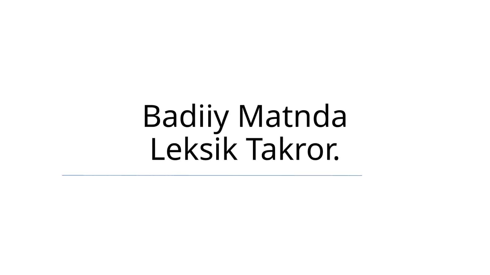 Badiiy Matnda Leksik Takror 1