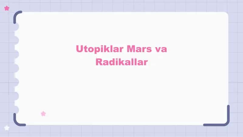 Utopiklar Marsva Radikallar 1