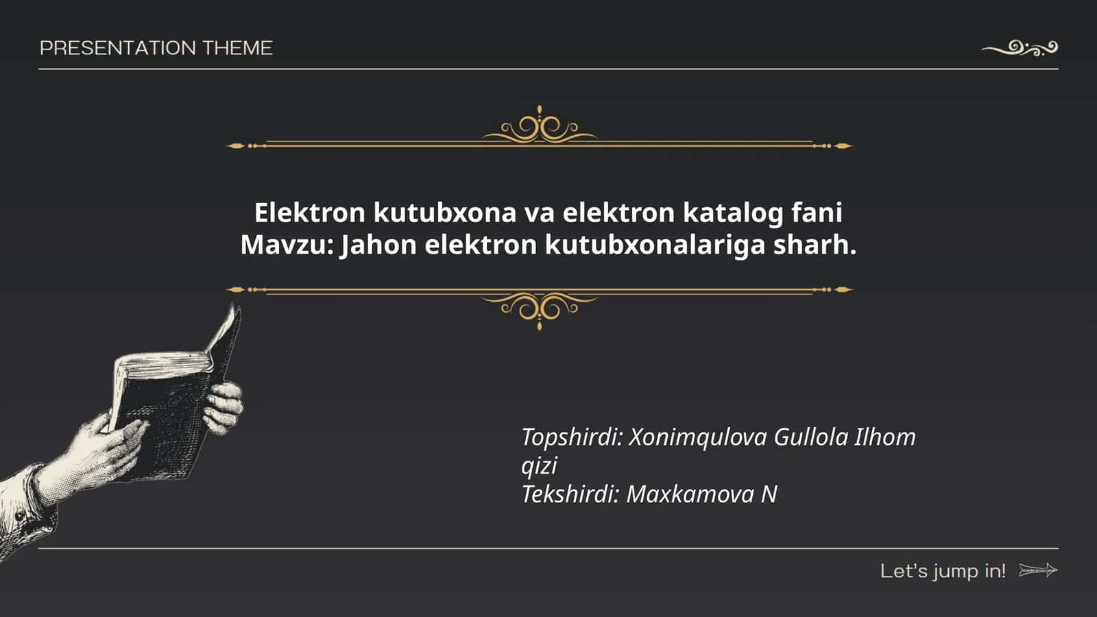 Elektron kutubxona va elektron katalog fani 1