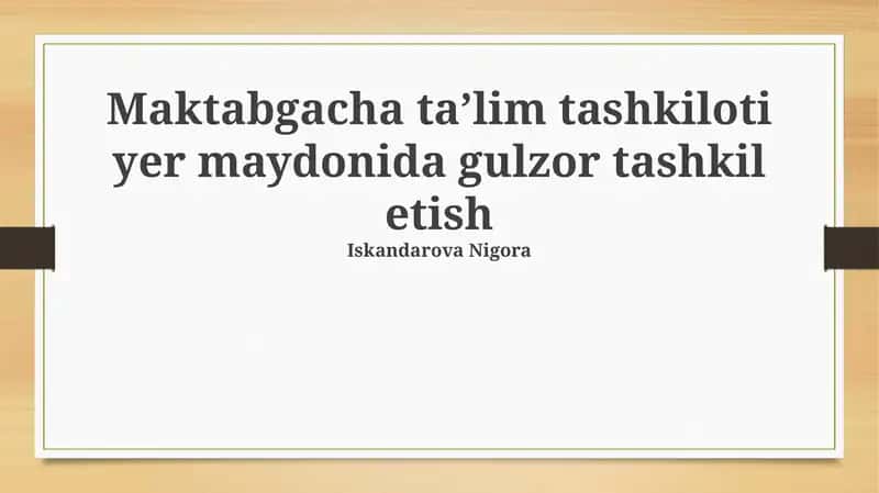 Gul bog'i va oʻsimliklarni tanlash 1