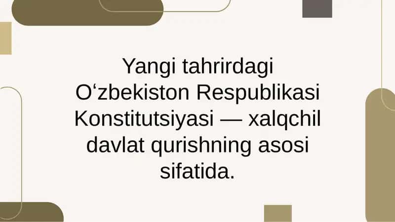 Yangitahrirdagi Oʻzbekiston Respublikasi Konstitutsiyasi 1