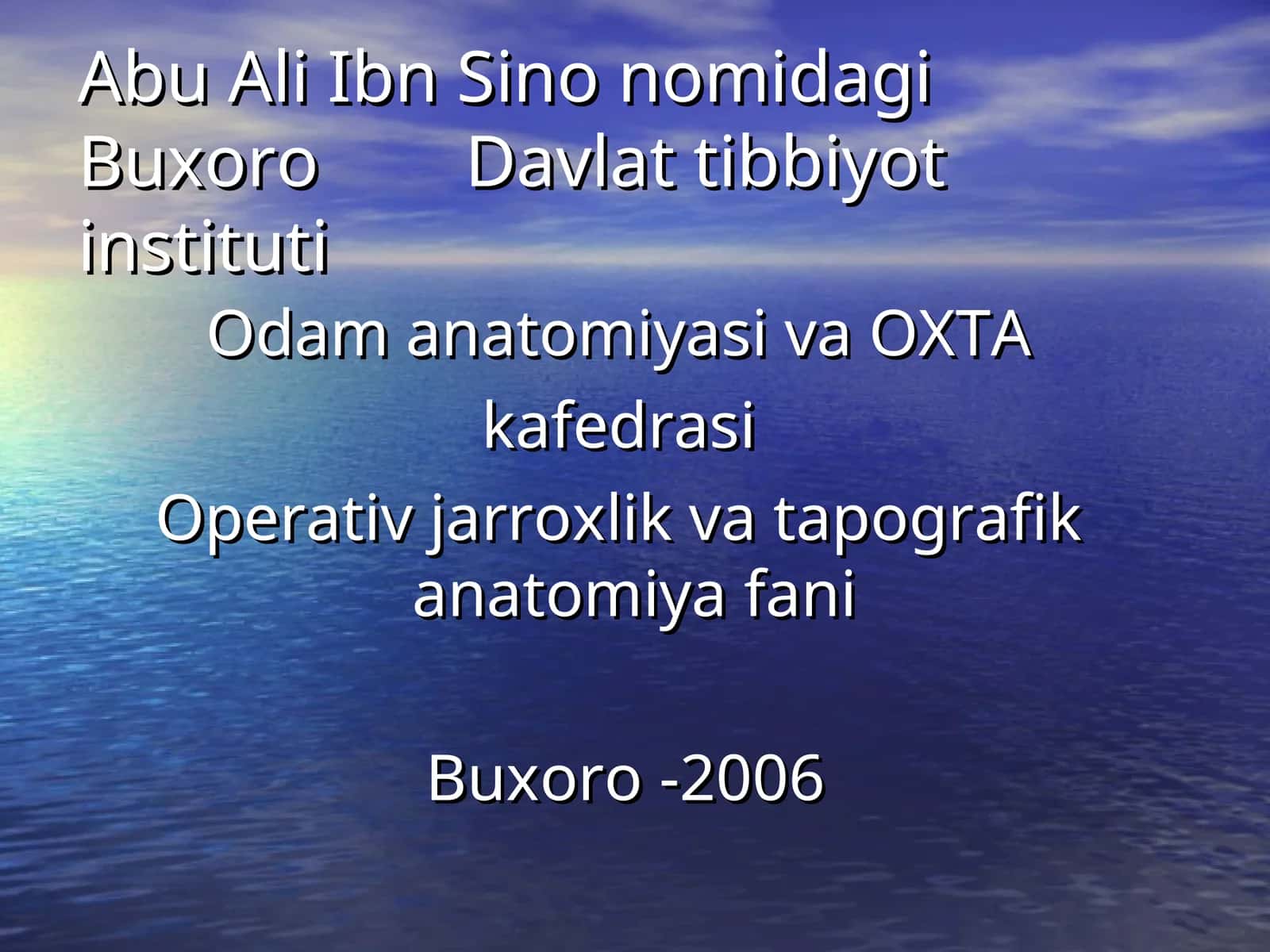 Operativ jarroxlik va tapografik anatomiya fani 1
