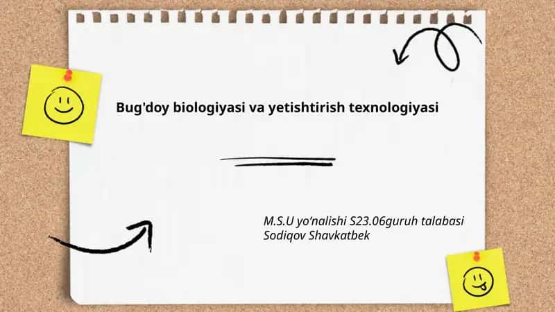 Bug'doy biologiyasi va yetishtirish texnologiyasi 1