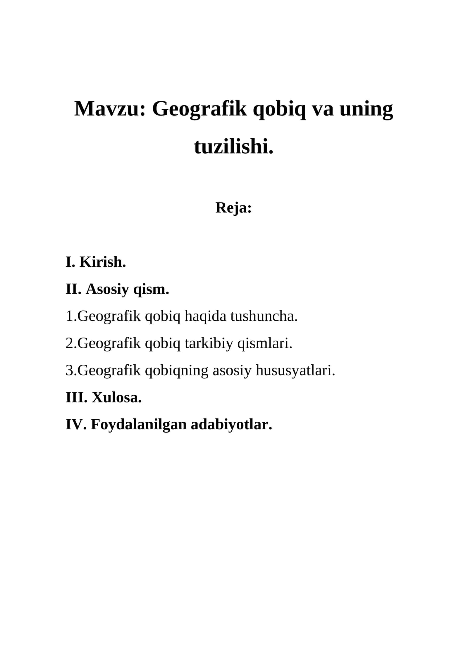 Geografik qobiq va uning tuzilishi 1