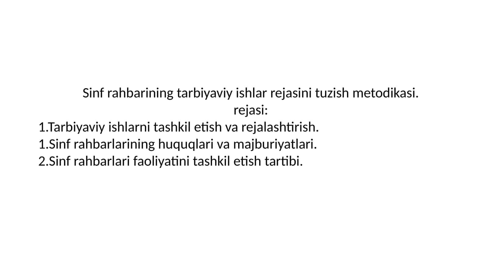 Sinf Rahlaring Tarbiyaviy Ishlar Rejasini Tuzish Metodikasi 1